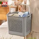 33L Gray White Laundry Hamper